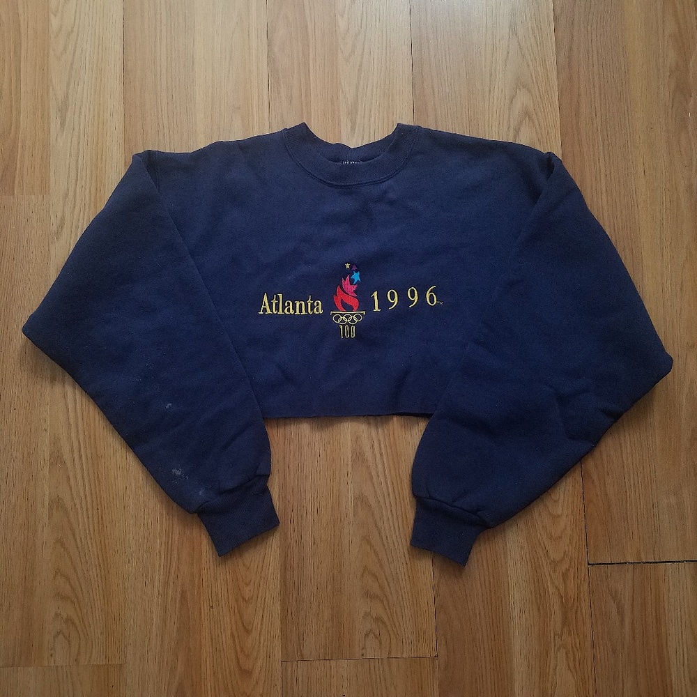VTG Atlanta 1996 Olympics Cropped Sweatshirt AS IS